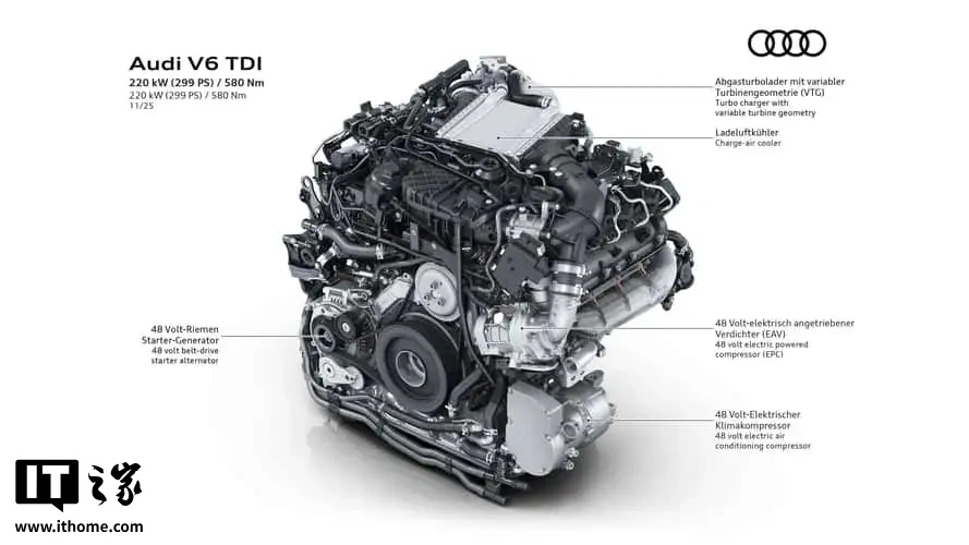 焦点娱乐官方：无涡轮迟滞，奥迪逆势推出新款 V6 柴油发动机